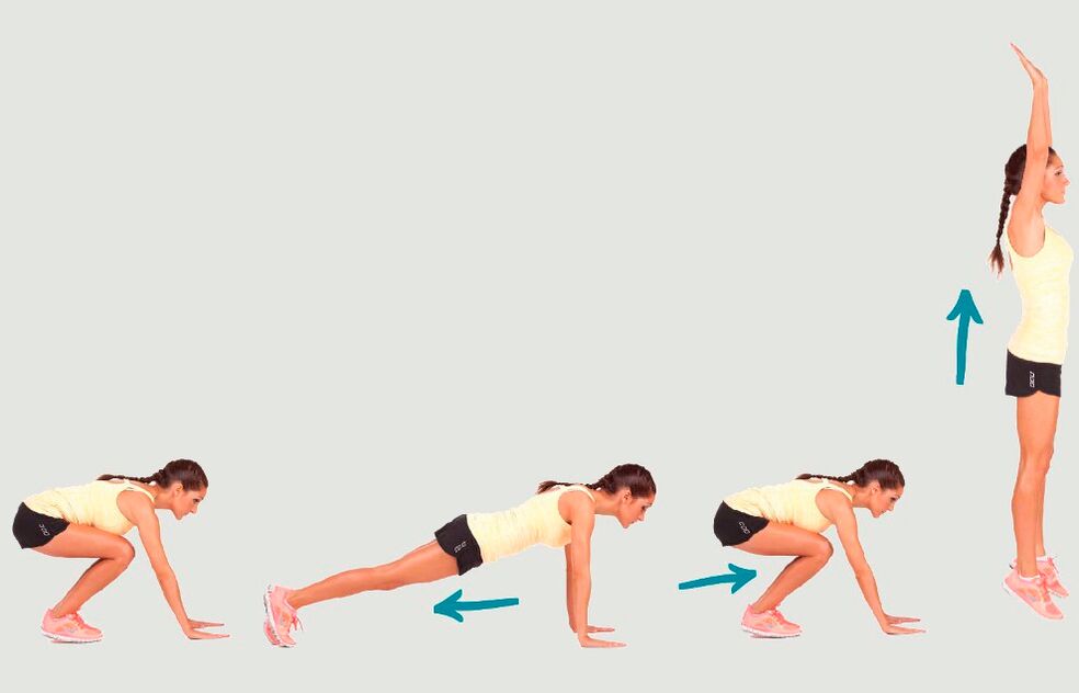 Burpee untuk latihan tubuh yang komprehensif